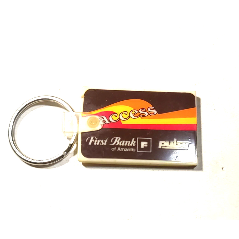 Access First Bank Of Amarillo Vintage Rubber Keychain